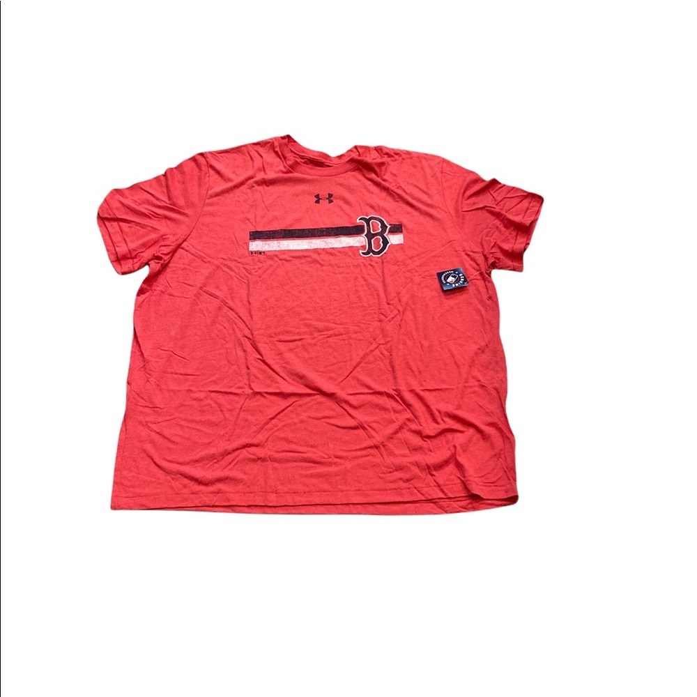 Boston Red Soxs Under Armour Men’s Stripe Tri Blend Logo Shirt